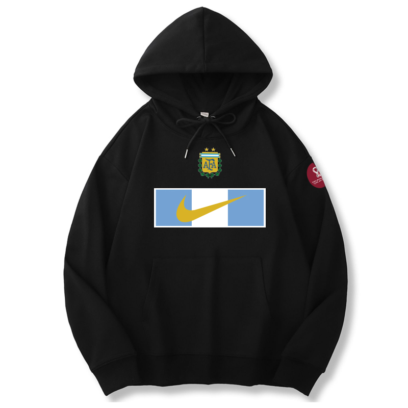 Men's Argentina World Cup Soccer Hoodie Black Men's Argentina World Cup Soccer Hoodie Black